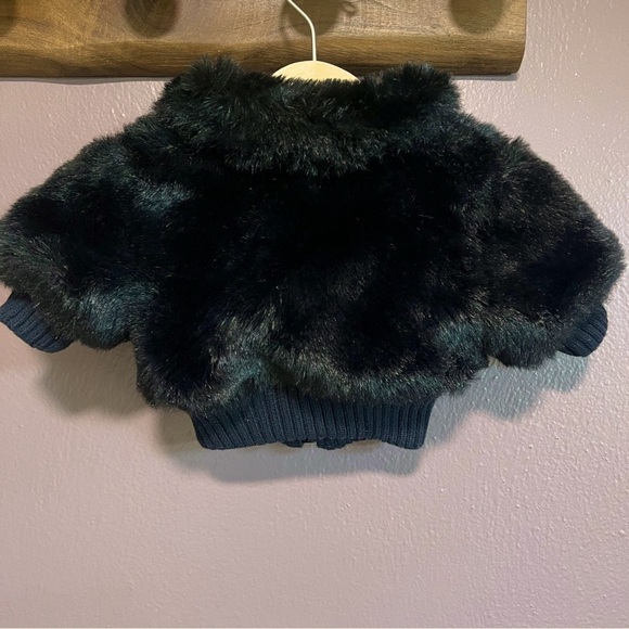 Vintage Black Faux Fur Kids Jacket - Picture 2 of 6